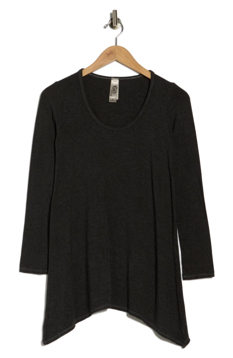 GO COUTURE Asymmetric Tunic Sweater, Main, color, Dark Dull Gray