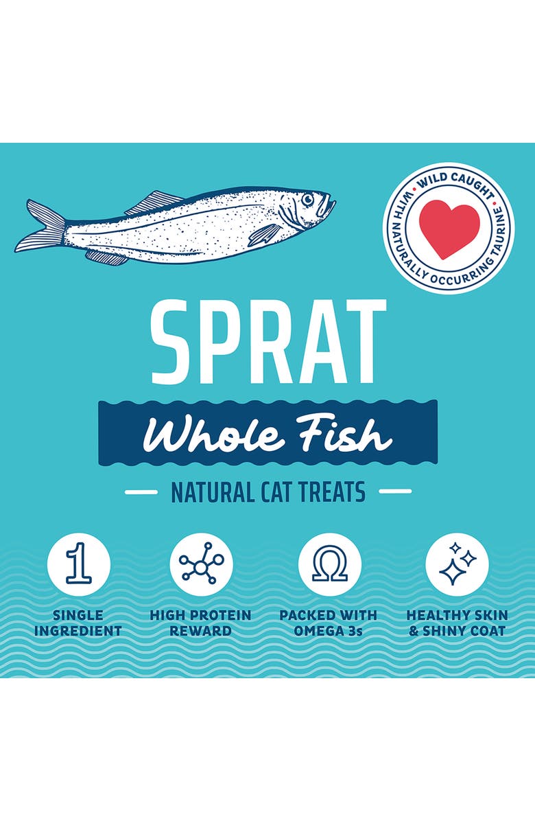 ICELANDIC+ Whole Fish Sprat 0.85Oz Bag, Airdried Cat Treats, Alternate, color, Brown