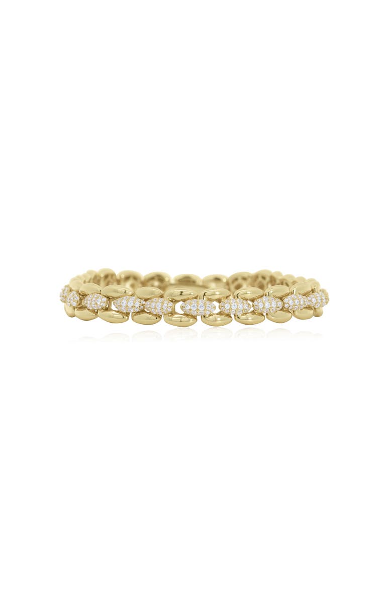 CZ Interlocking Bracelet, Main, color, Gold Plated Sterling Silver