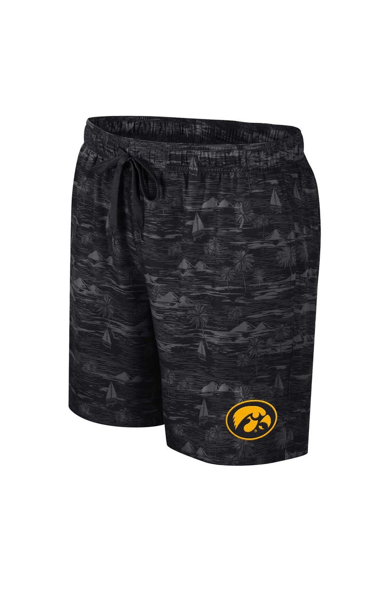 COLOSSEUM Men's Colosseum Black Iowa Hawkeyes Ozark Swim Shorts, Alternate, color, 