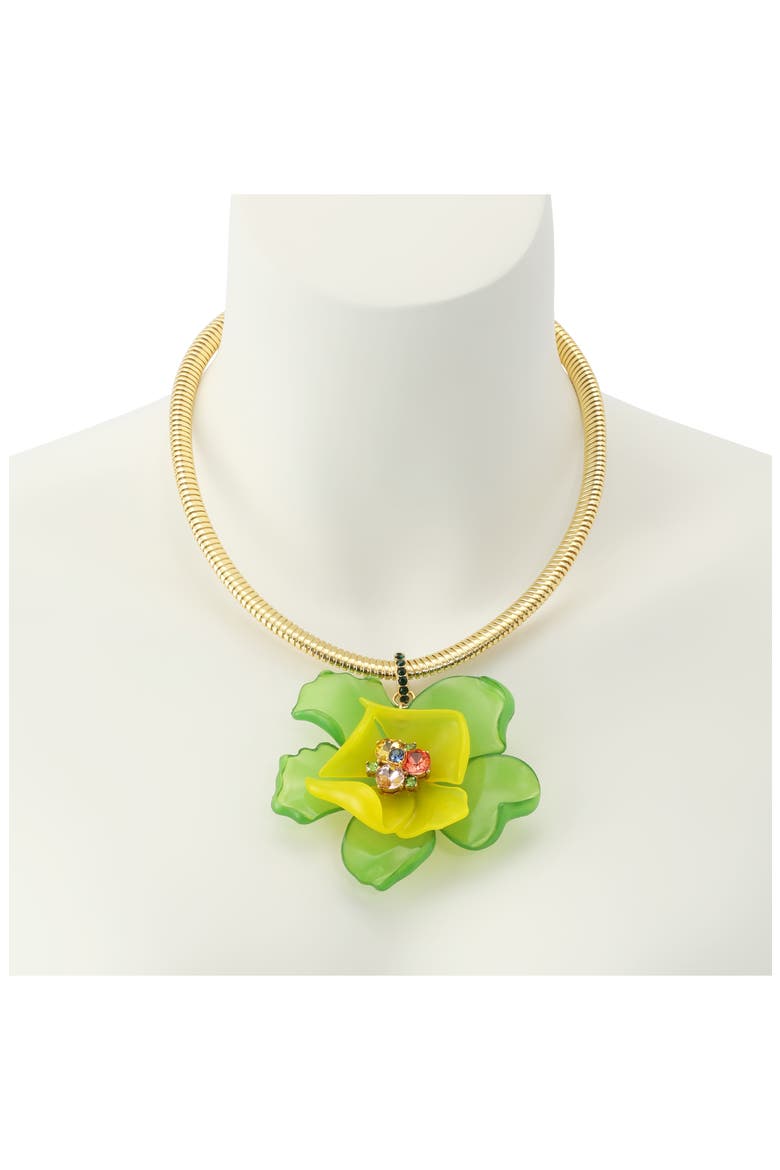 Resin Floral Collar Necklace, Alternate, color, GREEN