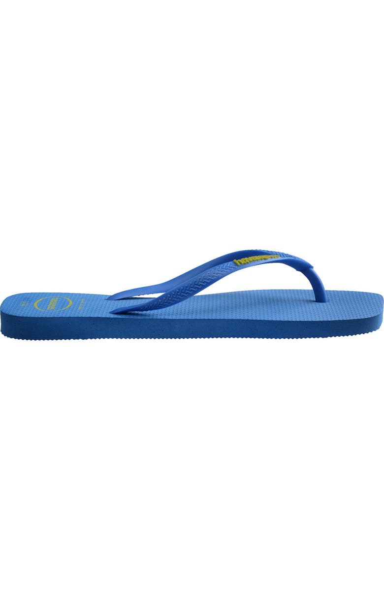 Havaianas Slim Square Logo Flip Flop, Alternate, color, Brilliant Blue