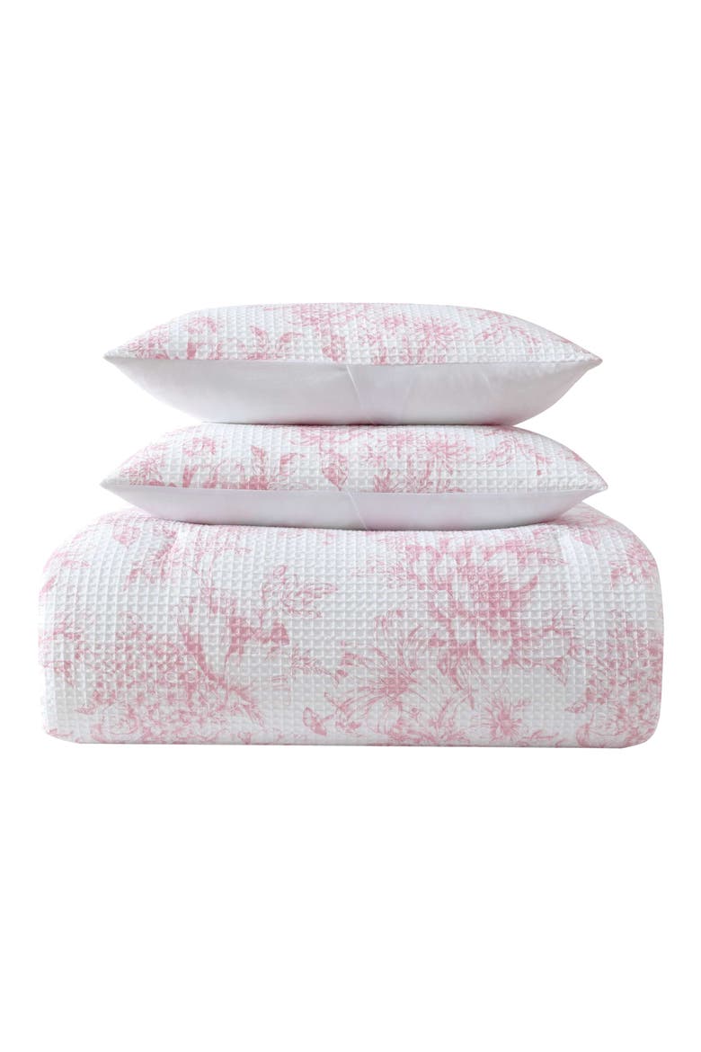 Delphine Waffle Knit Comforter Set, Main, color, LIGHT-PASTEL PINK
