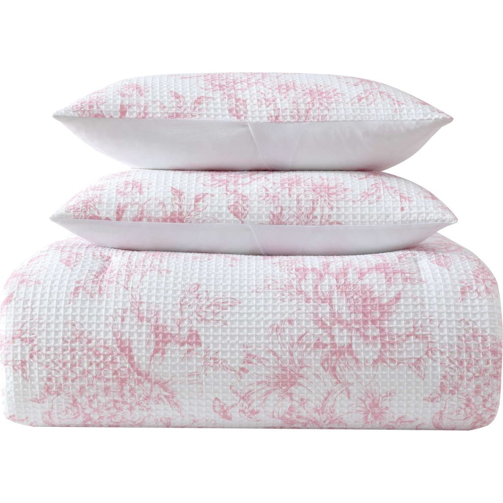 Laura Ashley Delphine Waffle Knit Comforter Set