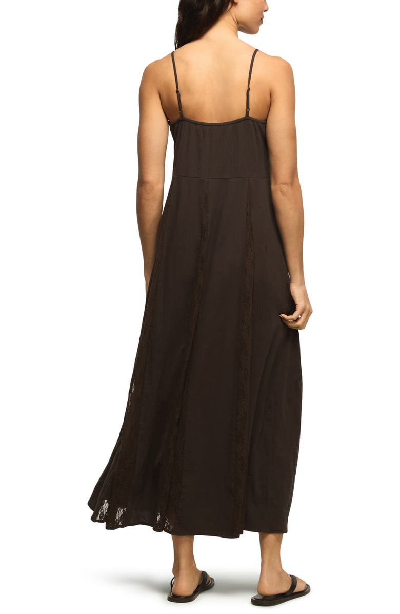 Lucky Brand Festival Embroidered Lace Sleeveless Maxi Dress, Alternate, color, Raven