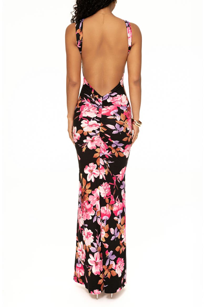 Front and Center Floral Sleeveless Dress, Alternate, color, BLACK