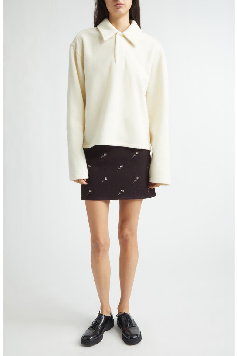 Wool Fleece Polo, Alternate, color, OFF WHITE FLEECE