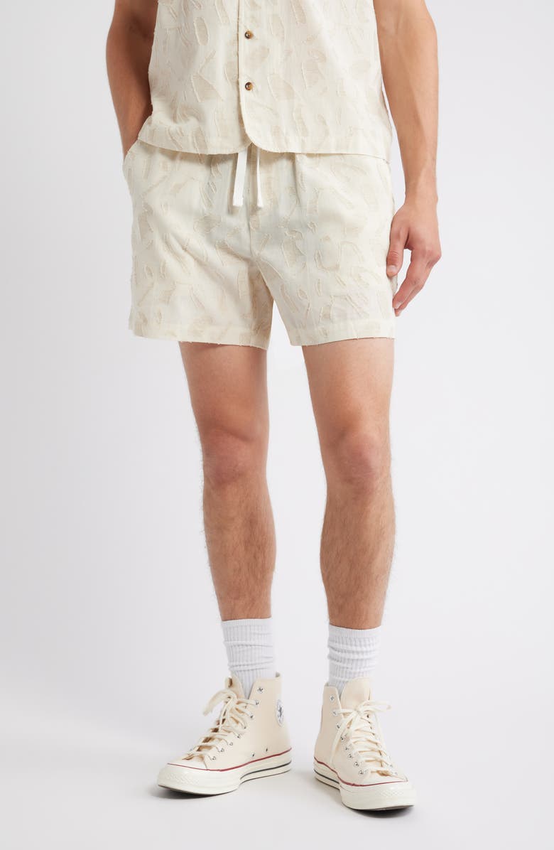 RIZORT Fin Drawstring Shorts, Main, color, Cream