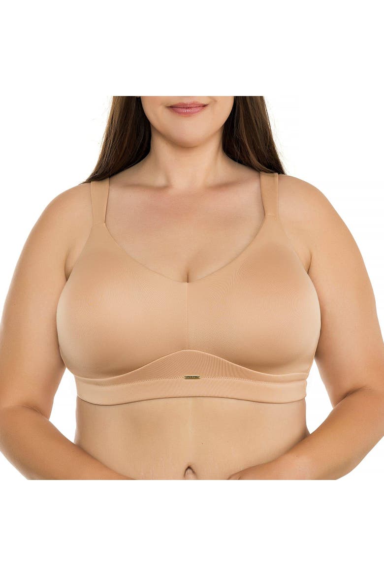 Holly Wire-Free Seamless Bra, Alternate, color, Warm Sand