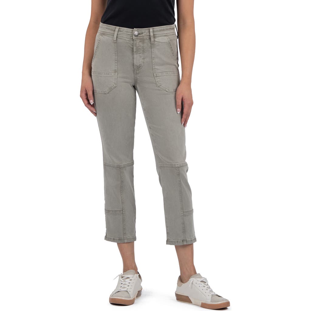 Kut From The Kloth Reese Mid Rise Crop Slim Straight Leg Utility Jeans