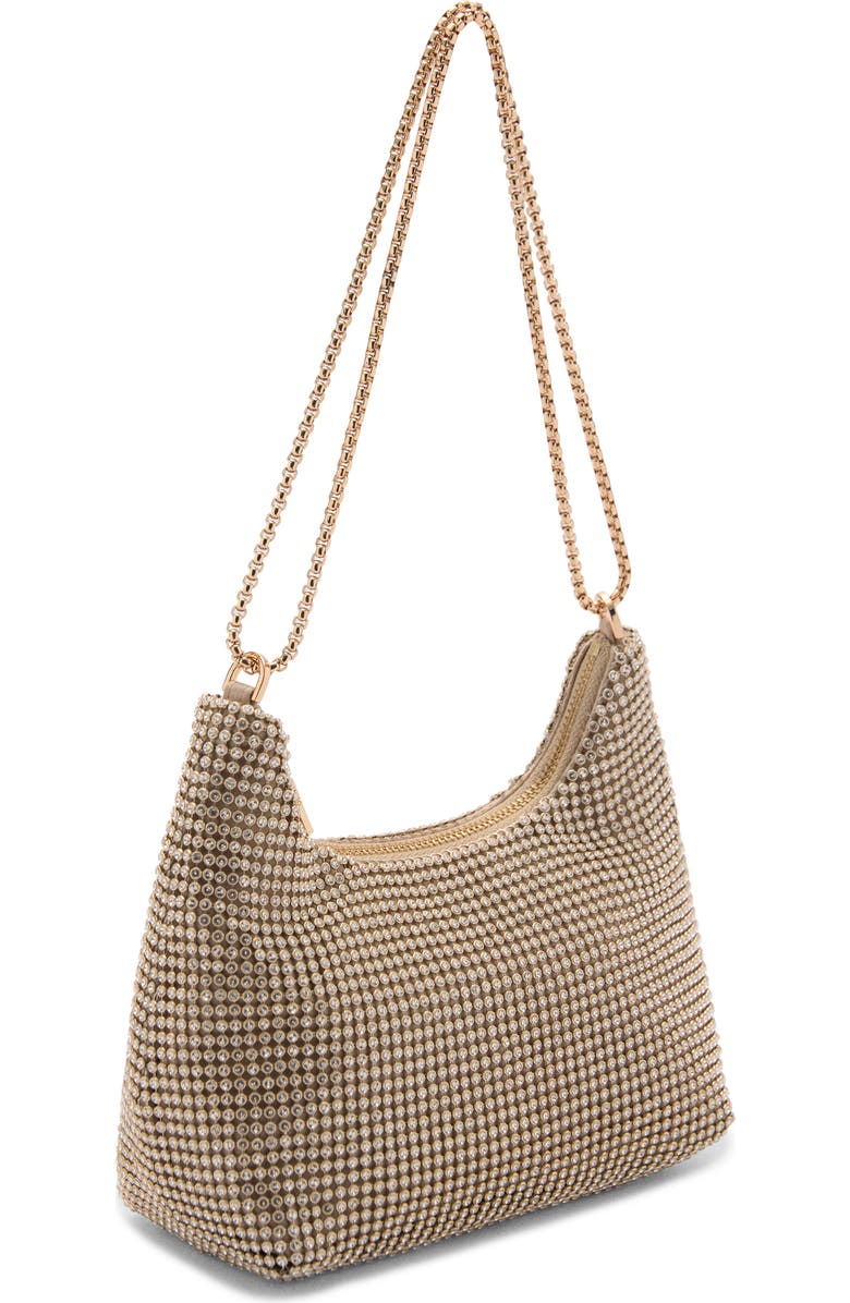 MANGO Crystal Mesh Chain Strap Shoulder Bag, Alternate, color, Gold