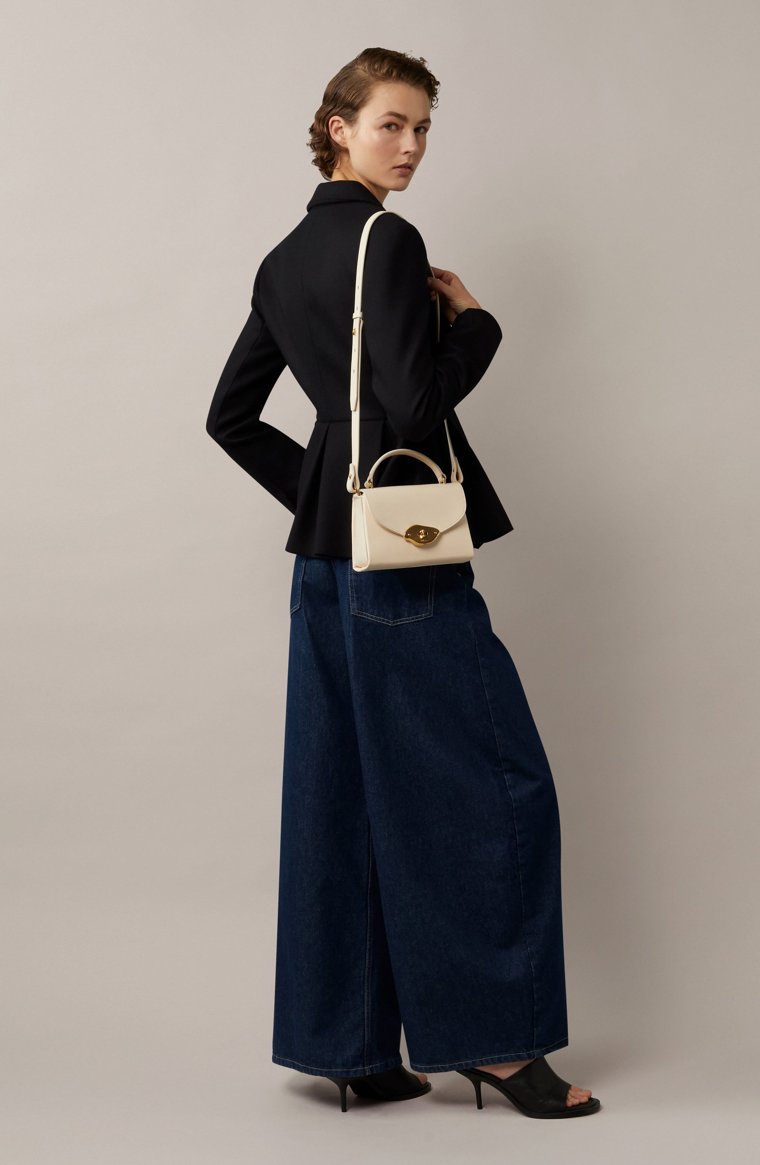 Mulberry Small Lana Top Handle Crossbody Bag, Alternate, color, Eggshell