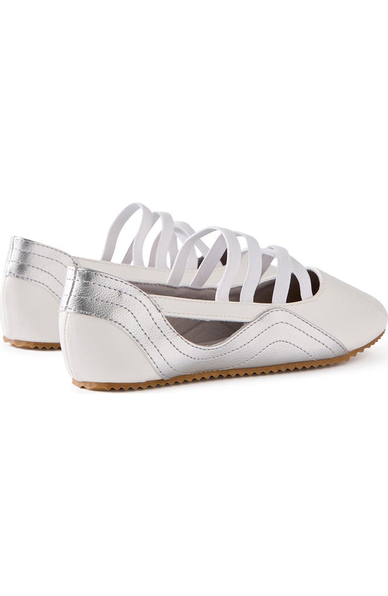 Cotton On Kids Kid's Spencer Sporty Flats, Alternate, color, White Silver