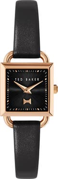 Ted Baker London Taliah Bow Leather Strap Watch, 24mm