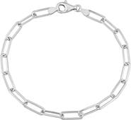 DELMAR Men's Sterling Silver Paper Clip Chain Bracelet
