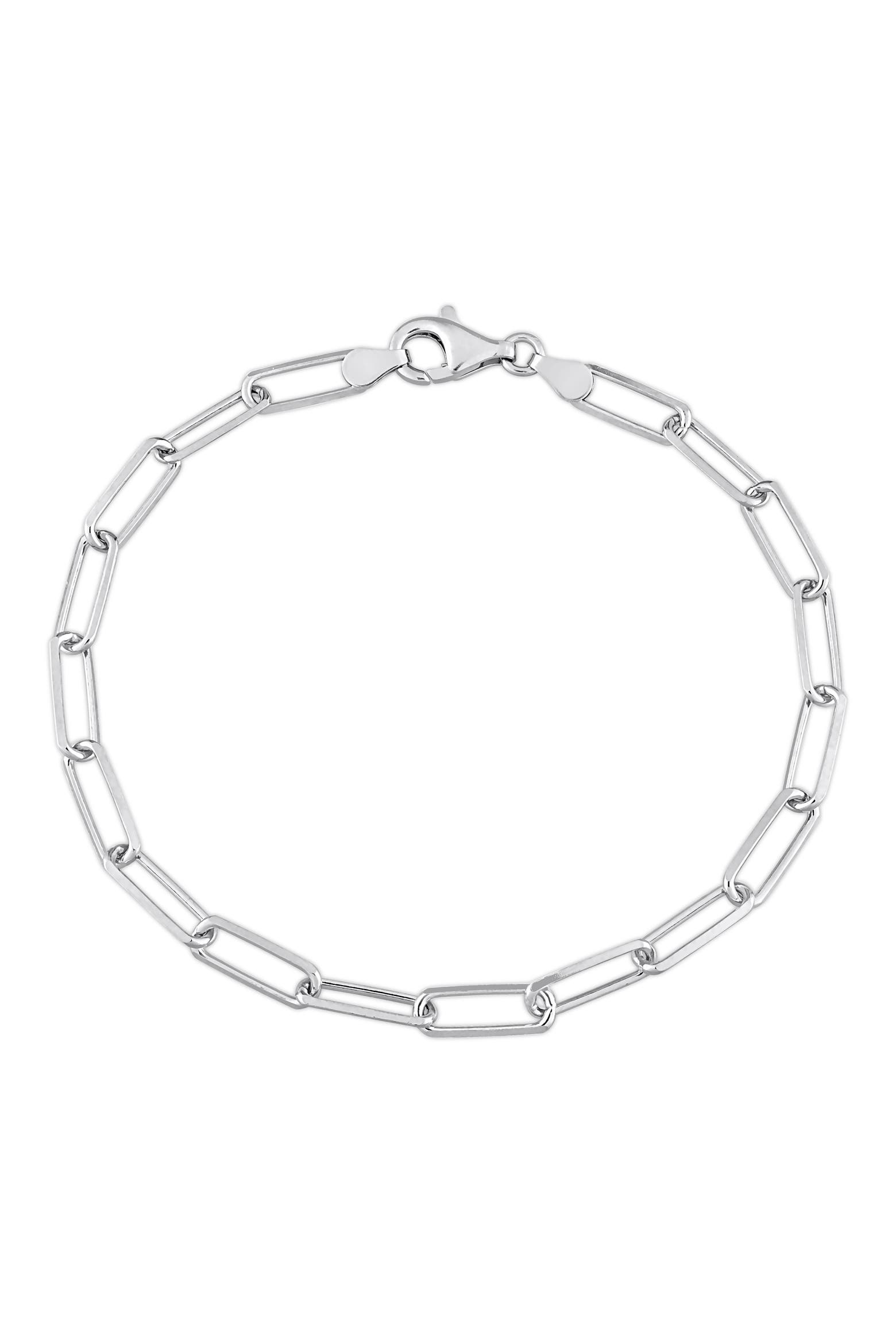 Paper Chain Coding DELMAR Men's Sterling Silver Paper Clip Chain Bracelet (Women ...