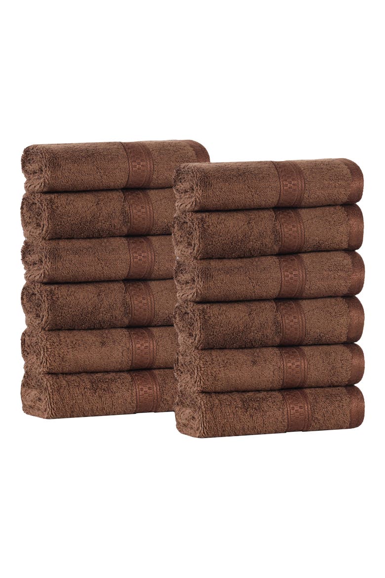 12-Pack Face Towel Set, Main, color, COCOA