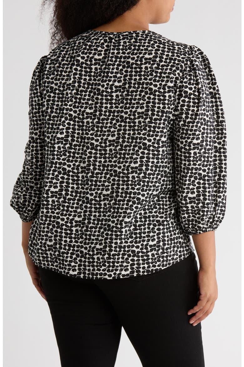 V-Neck Balloon Sleeve Top, Alternate, color, BLACK