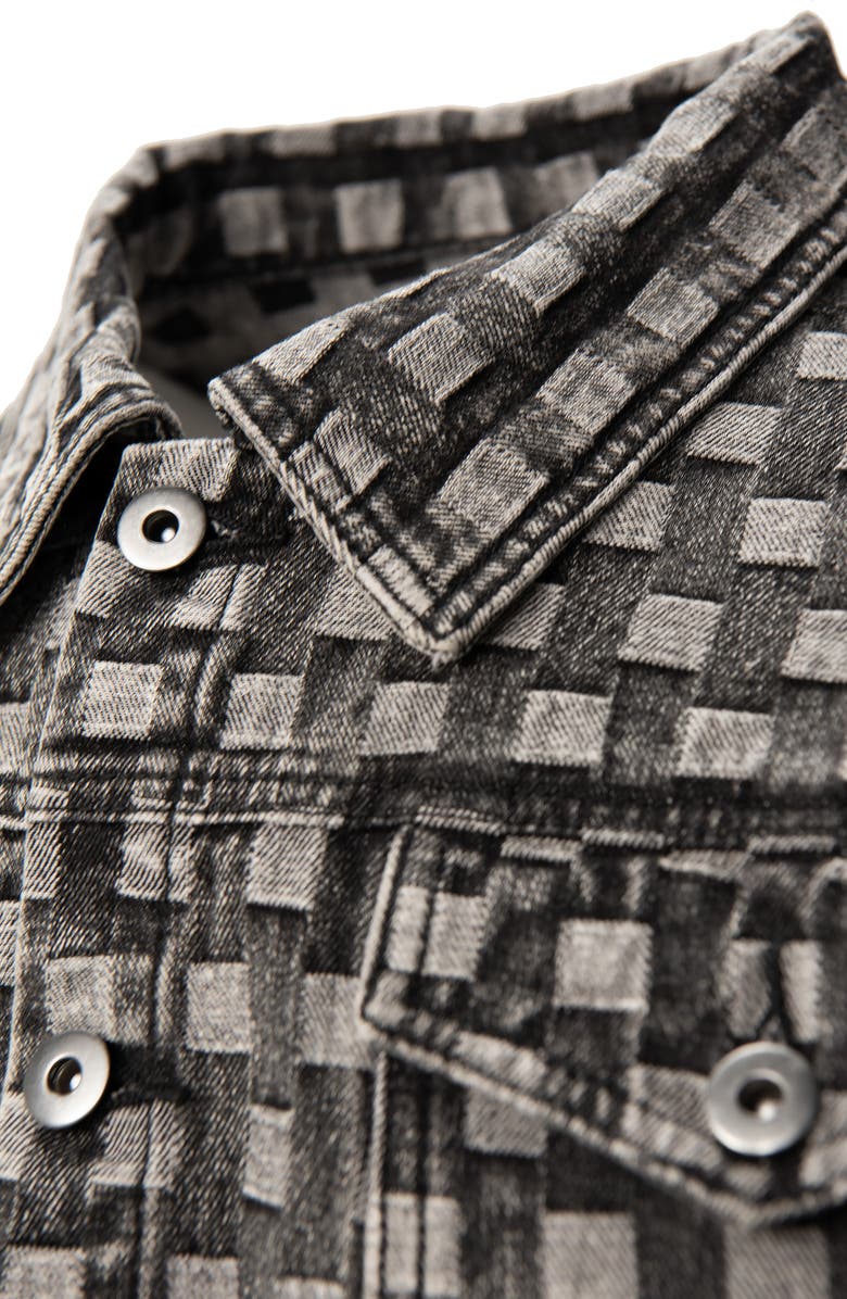 Round Two Jacquard Check Denim Jacket, Alternate, color, 