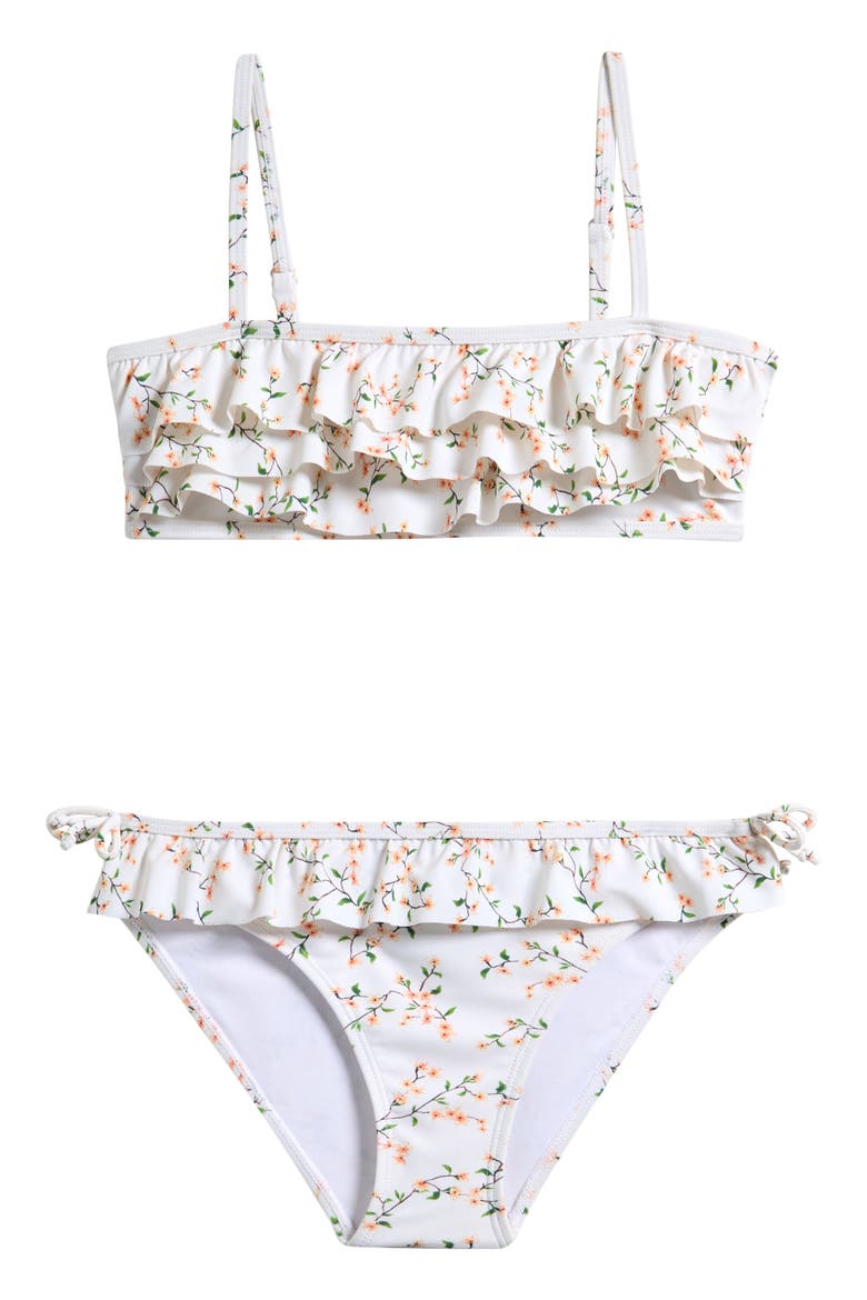 Kids' Cha Cha Ruffle Two-Piece Swimsuit, Main, color, OFF WHITE