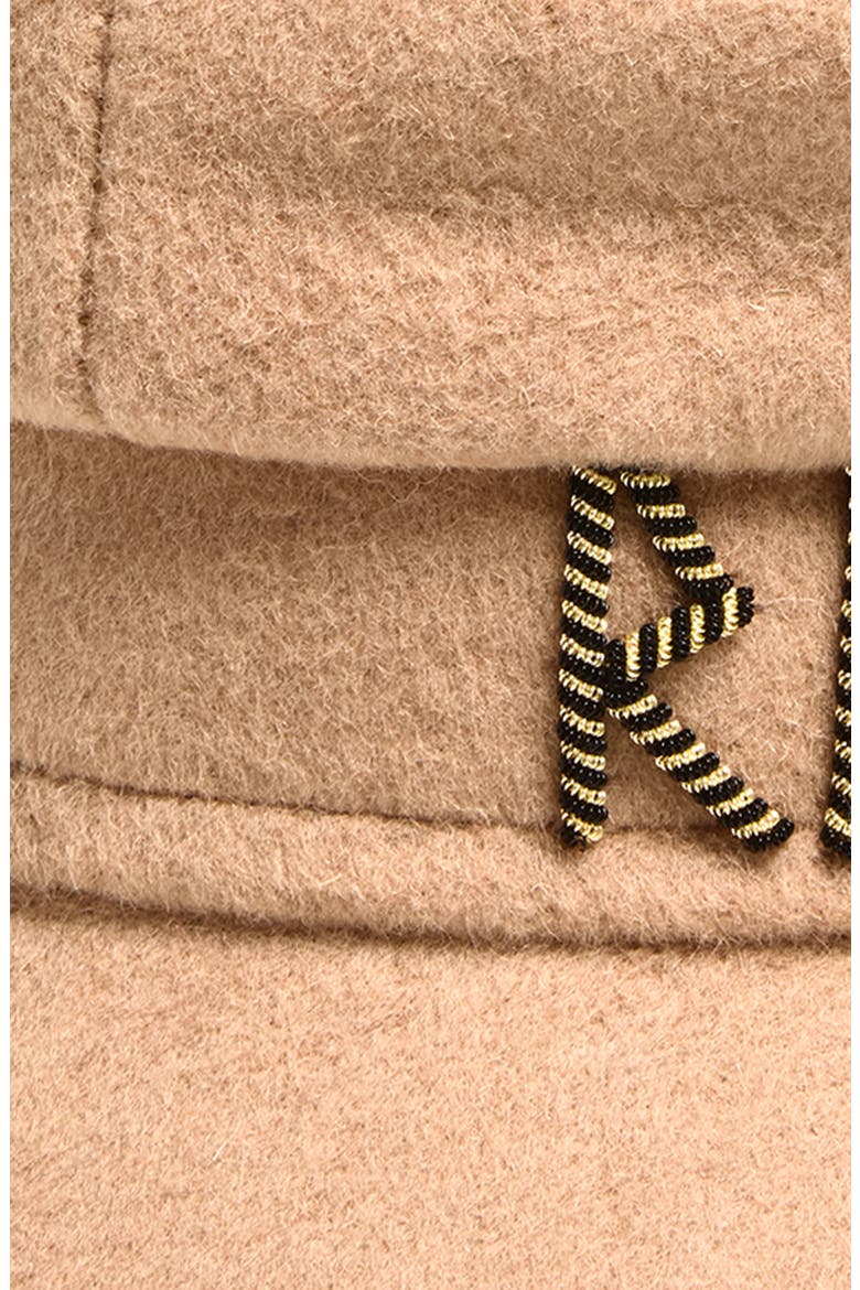 Safety Pin Wool Baker Boy Cap, Alternate, color, BEIGE