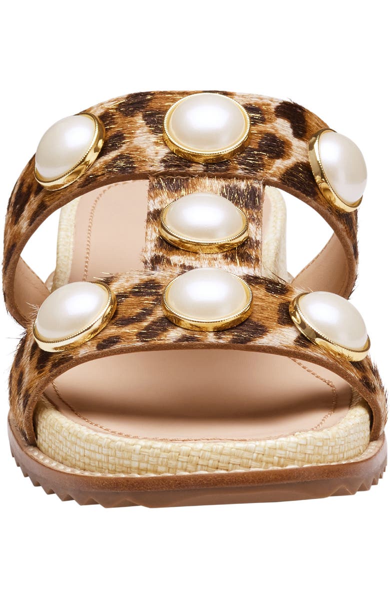 Johnston & Murphy Chandler Embellished Genuine Calf Hair Wedge Slide Sandal, Alternate, color, Gold Leopard Haircalf