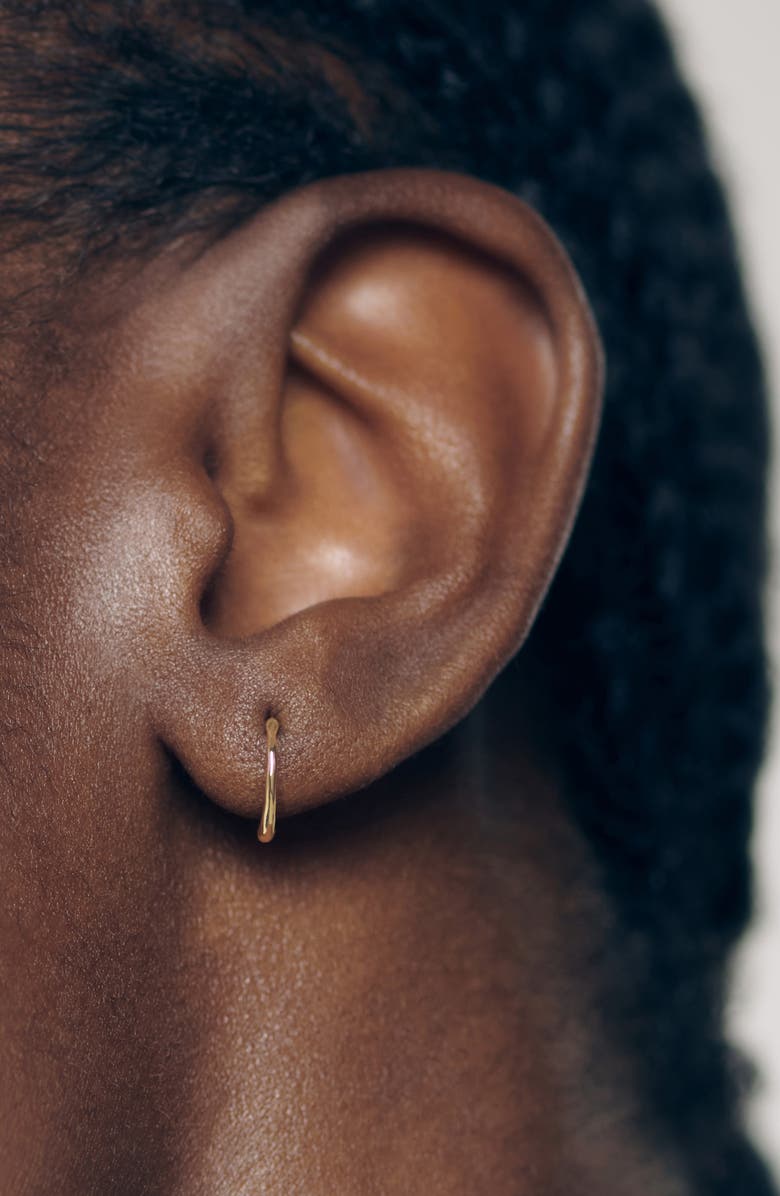 Monica Vinader Siren Mini Huggie Hoop Earrings, Alternate, color, 14K Solid Gold