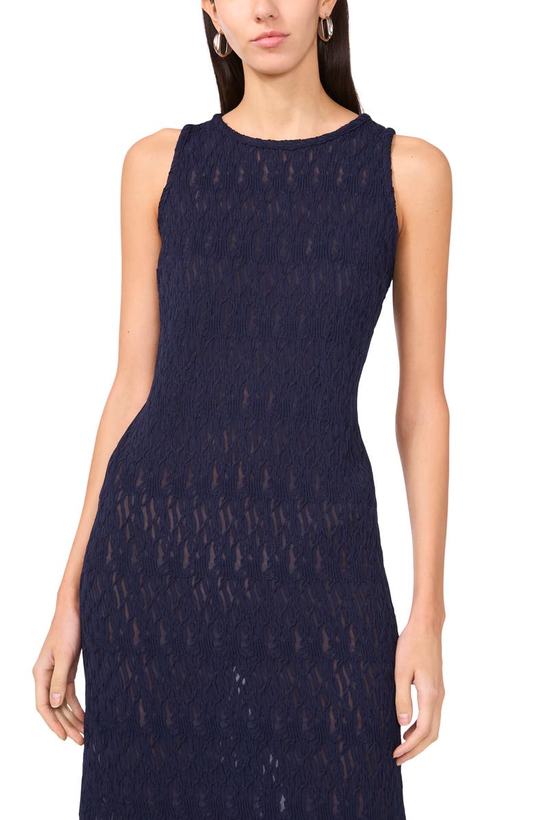 Halogen<sup>®</sup> Textured Sleeveless Maxi Dress, Alternate, color, Classic Navy