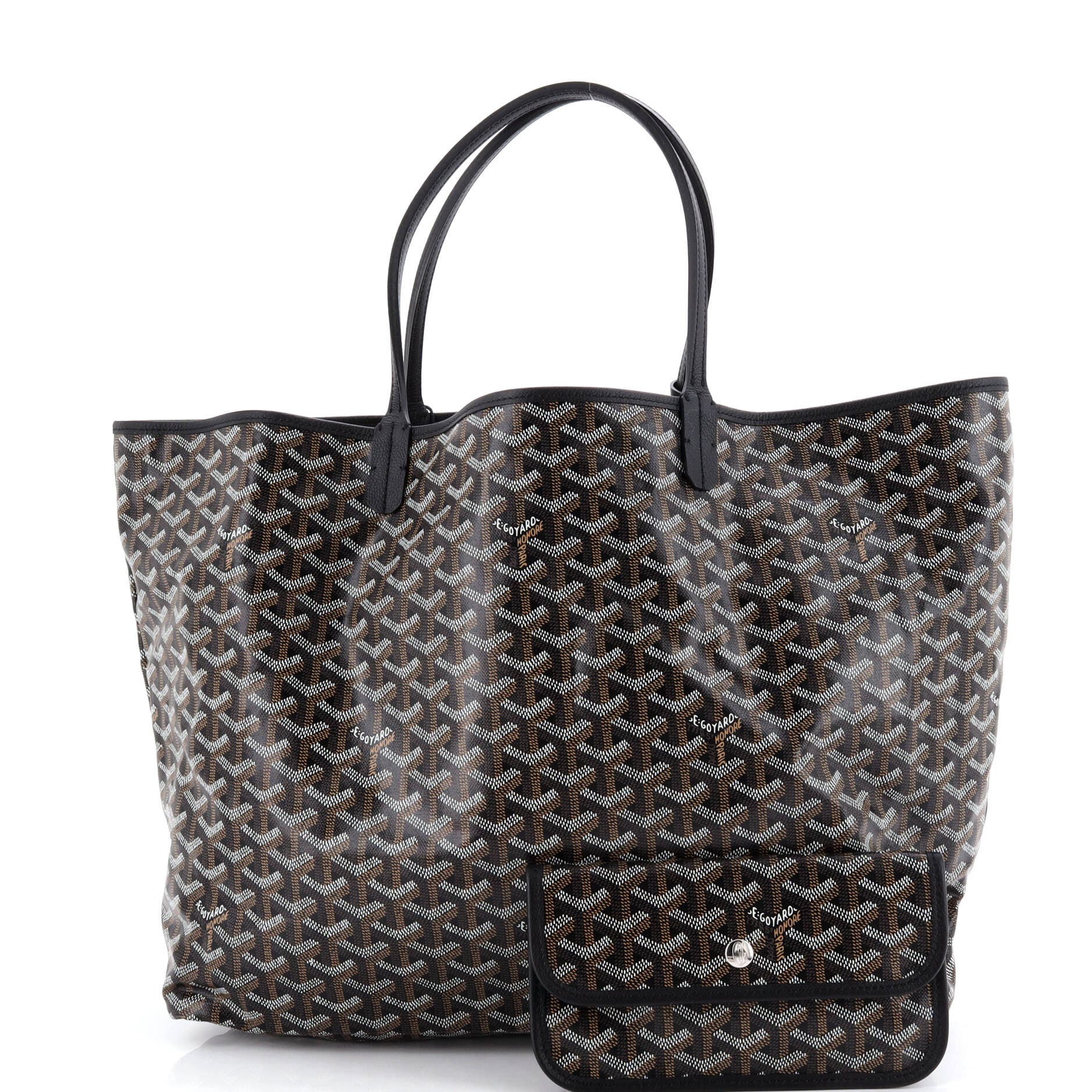 Pre-Owned Goyard Saint Louis Tote Coated Canvas GM, Alternate, color, Black