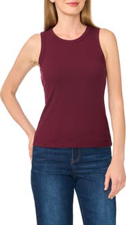 Halogen® Fitted Ribbed Tank Top