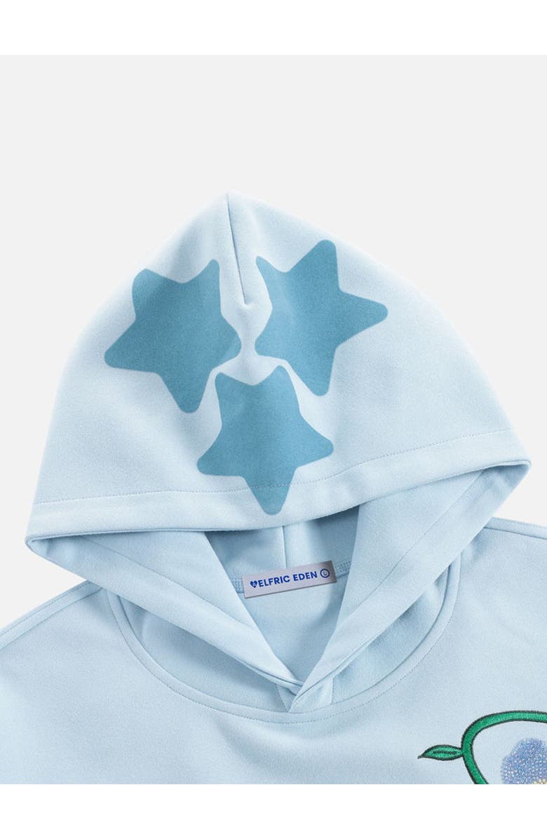 AELFRIC EDEN Beaded Floral Eden Star Pullover Hoodie, Alternate, color, Blue