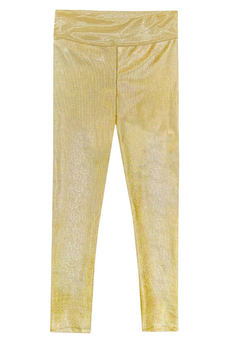 Kids' Liquid Mid Rise Leggings, Main, color, GOLD GLITTER