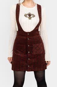 Disturbia Terracotta Mini Pinafore Skirt
