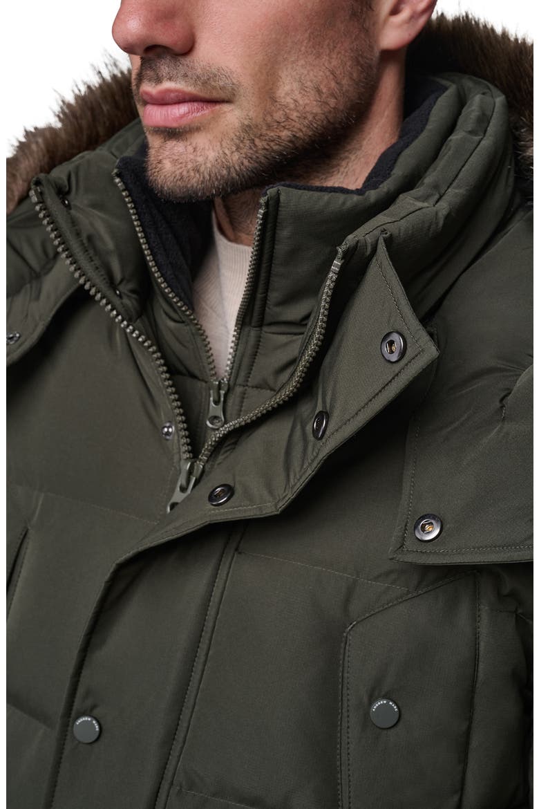 Hooded Down & Feather Fill Parka with Bib, Alternate, color, FOREST