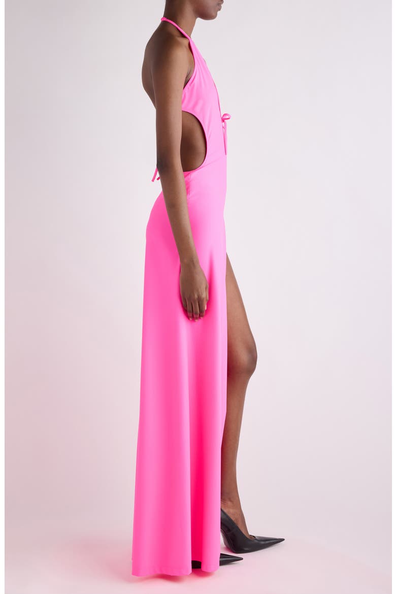 Tucked-In Swimwear Dress, Alternate, color, NEO PINK