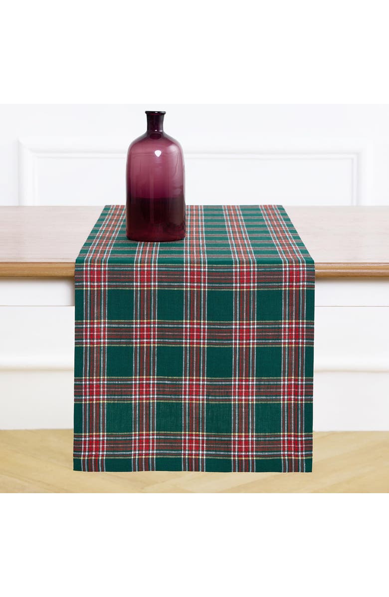Solino Home Linen Table Runner - Green Tartan Plaid, Main, color, Green