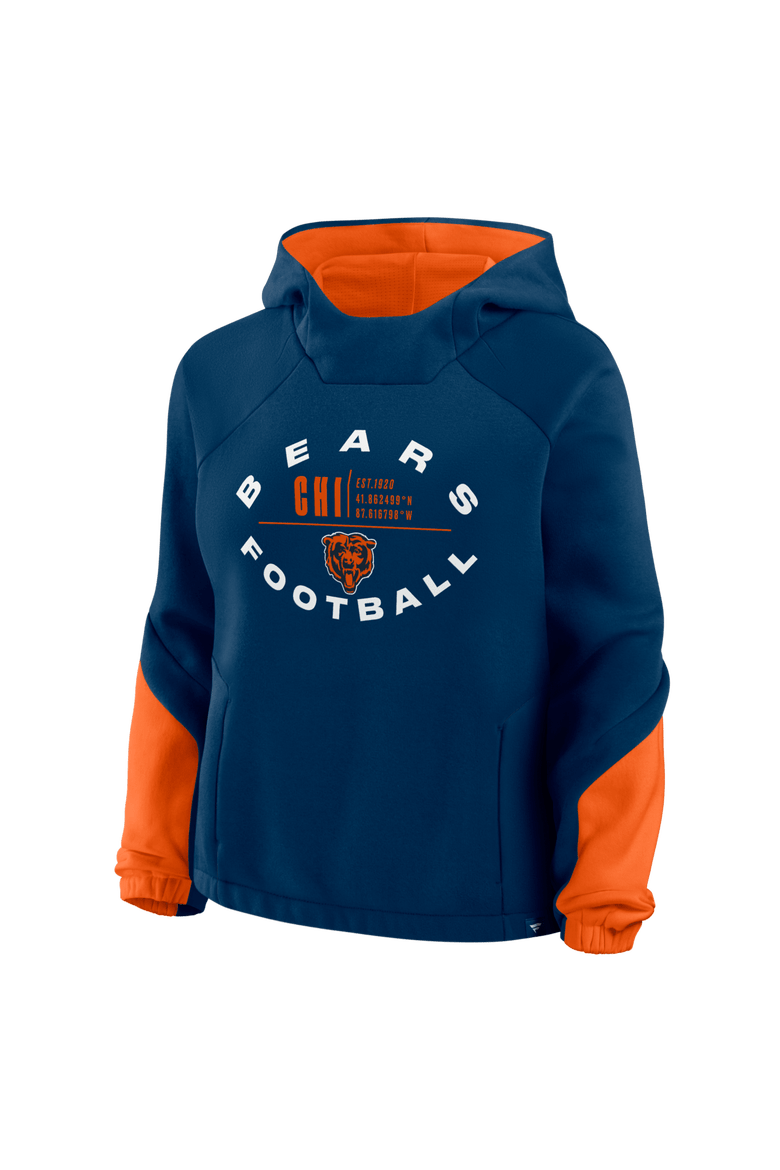 Women's Fanatics Navy Chicago Bears Oversized Redzone Bubble Screen Pullover Hoodie, Alternate, color, Navy