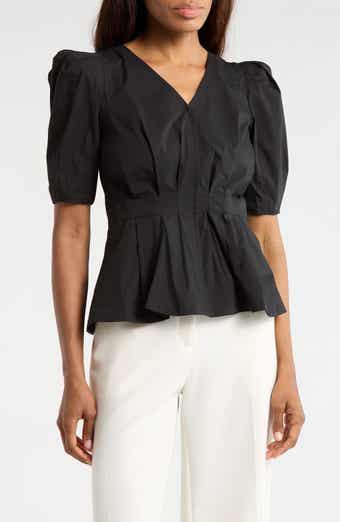 JASON WU V-Neck Puff Sleeve Top