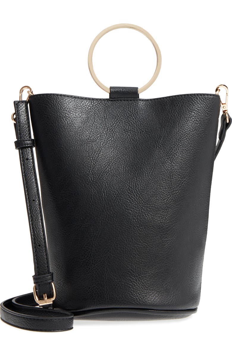 Mali + Lili Ilia Vegan Leather Ring Handle Bucket Bag, Main, color,