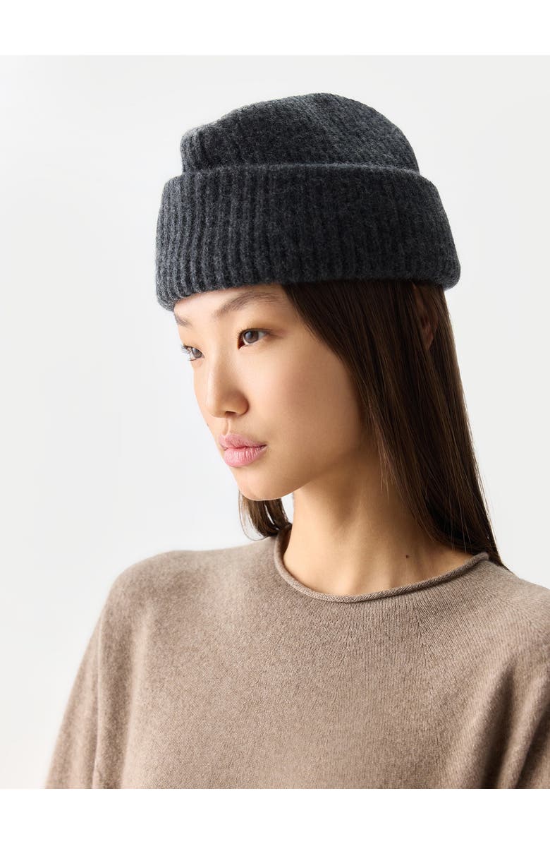 Gobi Cashmere Unisex Cashmere Grandpa Hat, Alternate, color, Charcoal