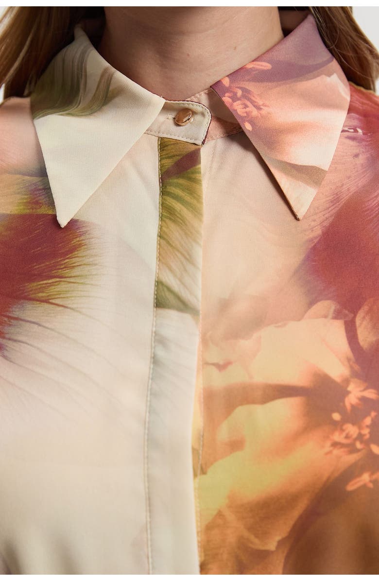 Karen Millen Floral Belted Woven Shirt Dress, Alternate, color, Floral