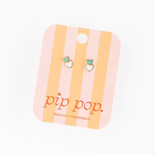 PIP POP PIP POP HEART STACK STUD EARRINGS