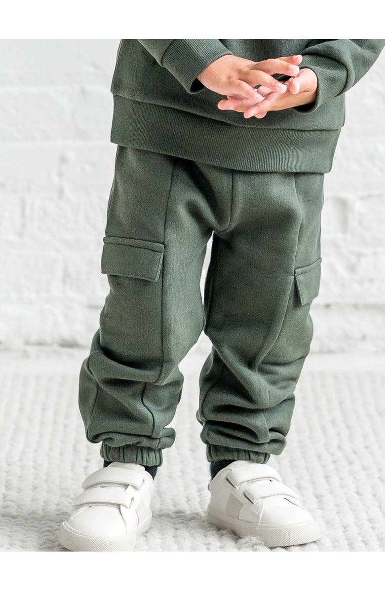 Kendi Dallis Fleece Cargo Sweatpants, Alternate, color, Pine