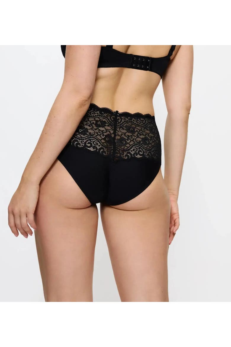 Amourette High-Waisted Lace Brief, Alternate, color, Skin