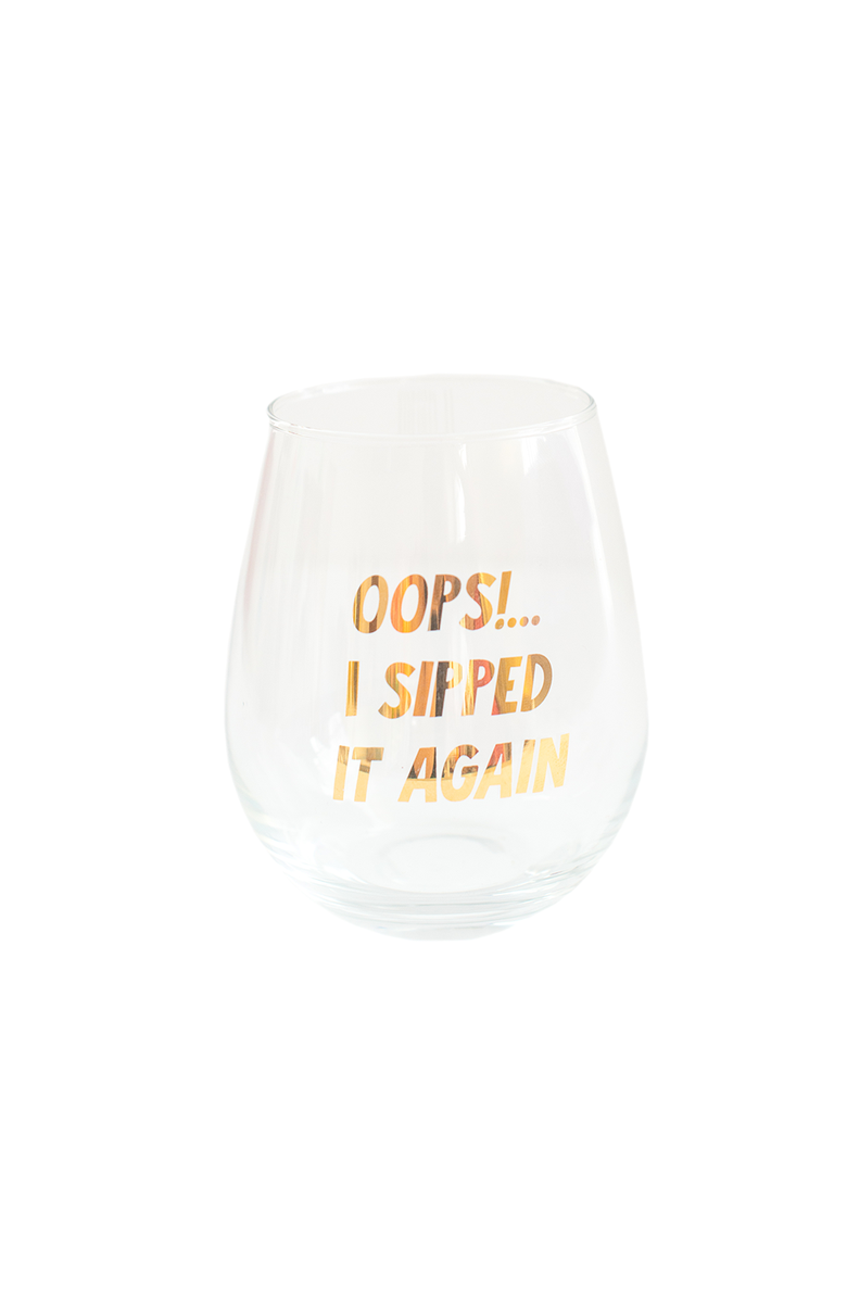 Jollity & Co Oops!...I sipped it again Wine Glass, Main, color, Assorted Pre-Pack