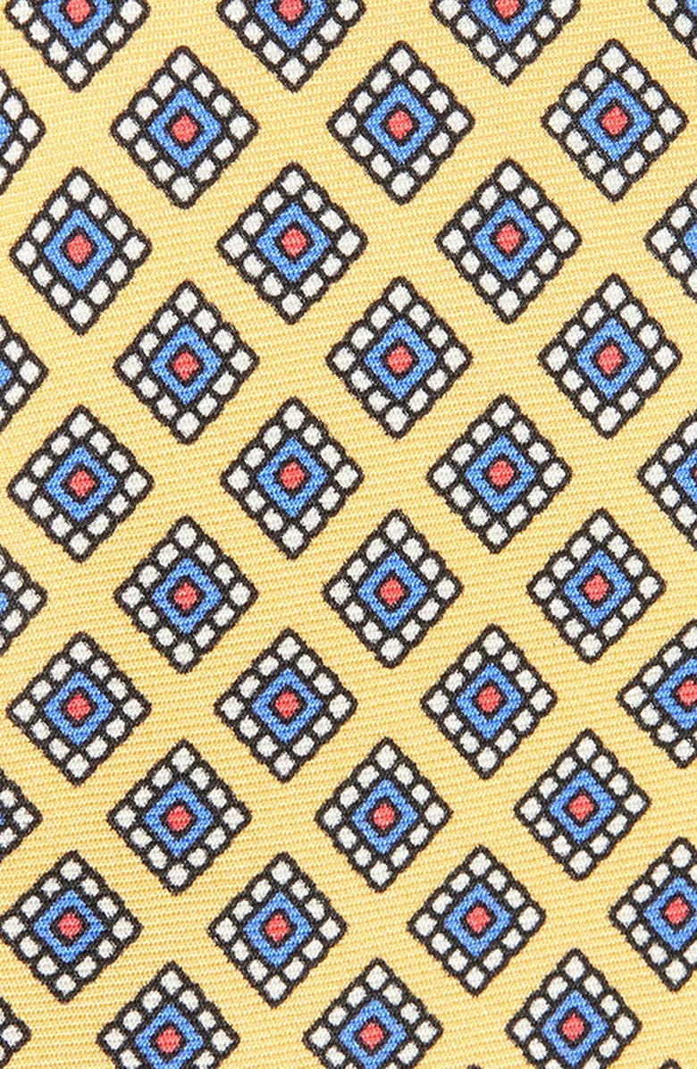 Drake's Mini Square Medallion Silk Twill Tie, Alternate, color, Buff