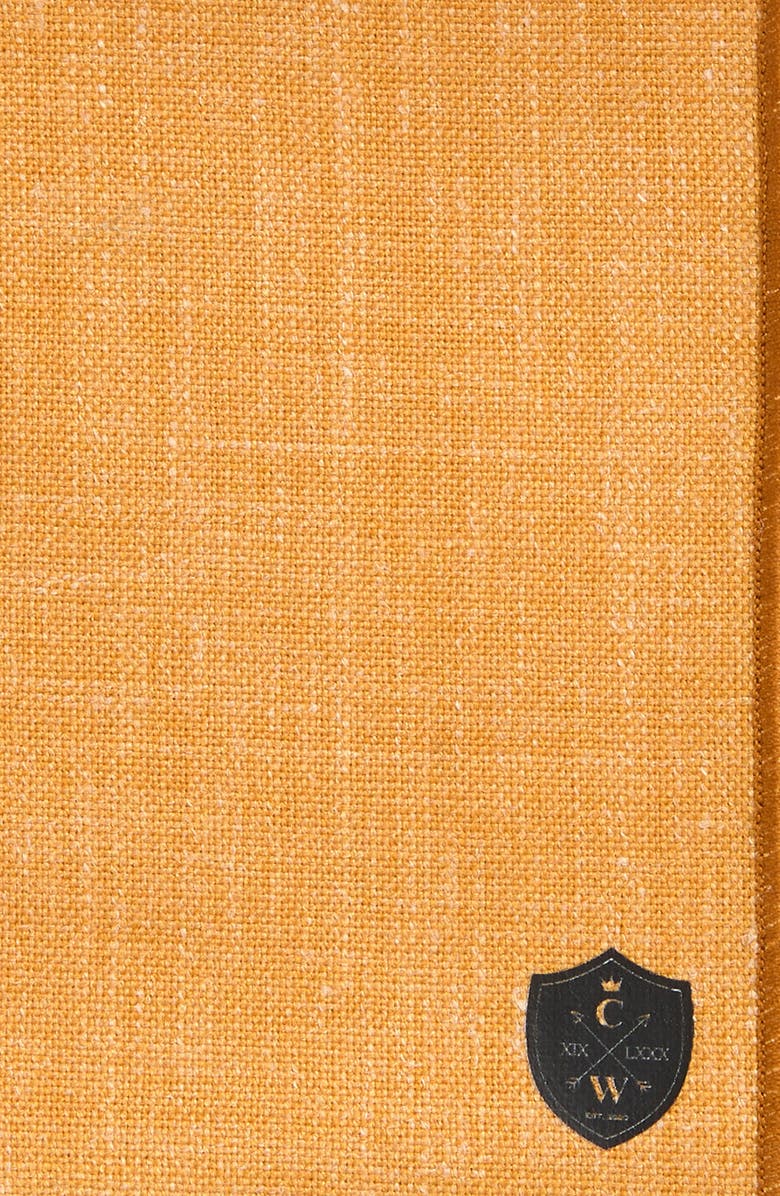 CLIFTON WILSON Gold Linen Pocket Square, Alternate, color, Gold