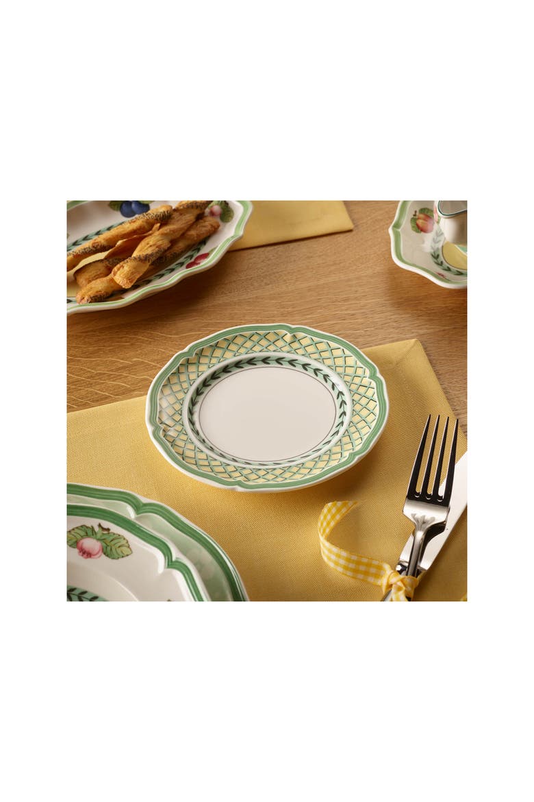 French Garden Orange Appetizer/Dessert Plate, Alternate, color, white