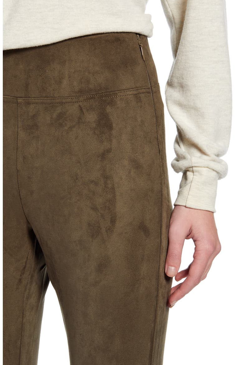 Faux Suede Leggings, Alternate, color, MILITARY OLIVE