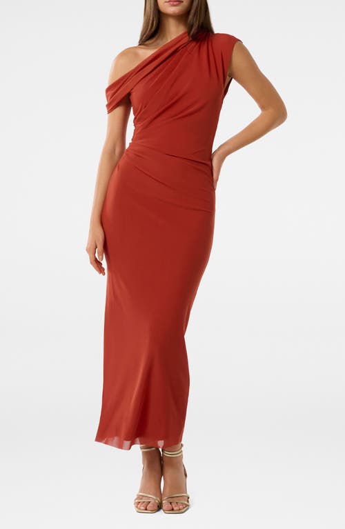 Ever New Kerbie One-shoulder Mesh Maxi Cocktail Dress In Bossa Nova